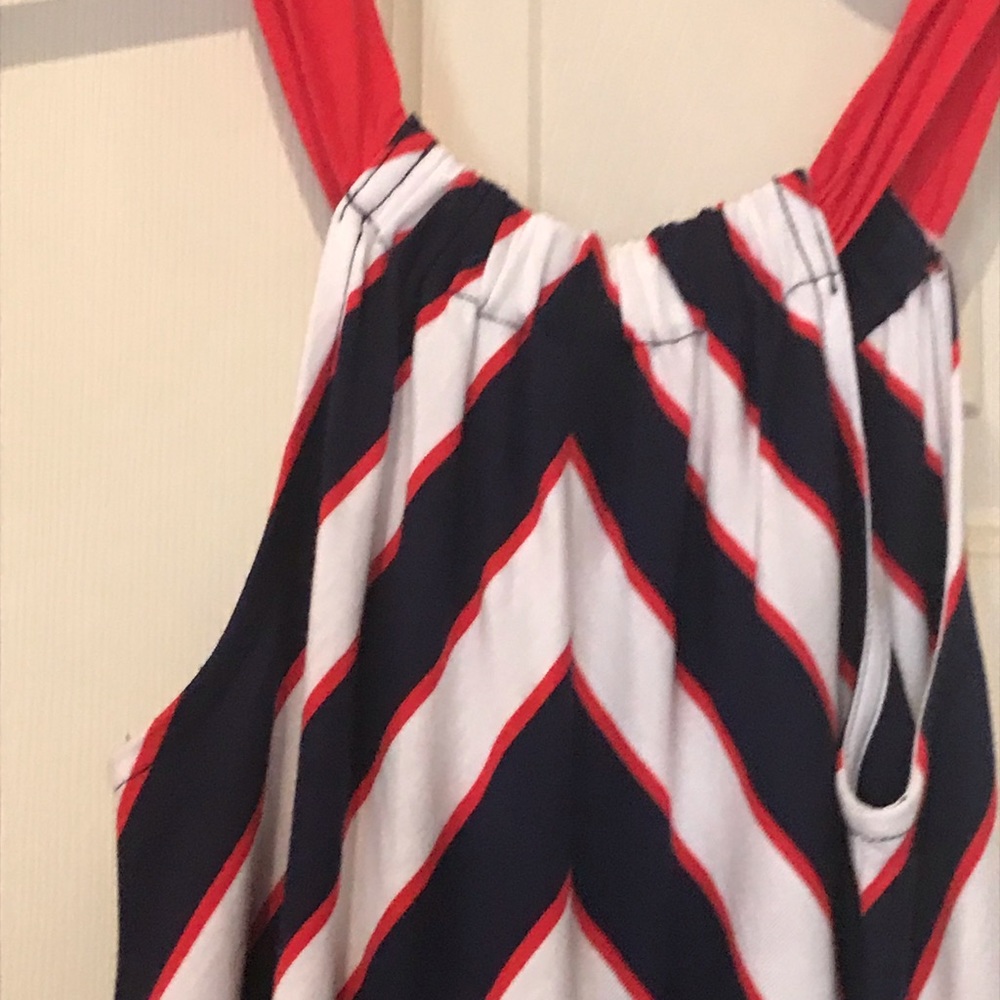 Red white and blue maxi summer dress